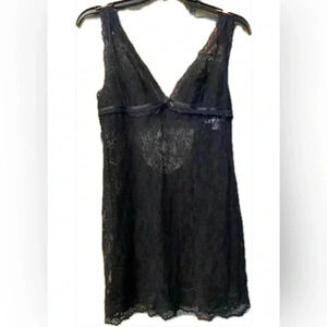 Victoria Secret black lace nightgown M-L